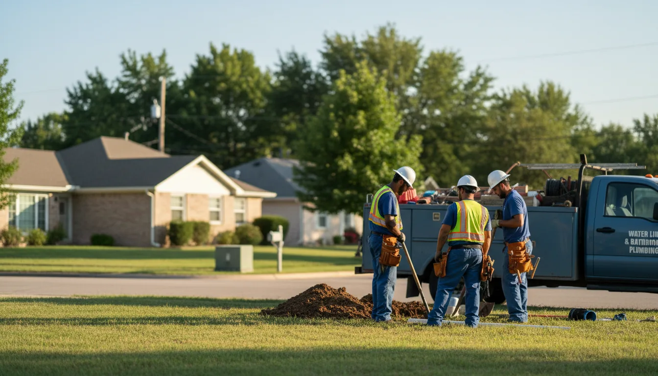 Residential water line and bathroom plumbing service in Melrose, OH